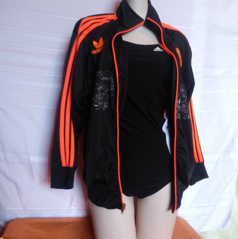 Neon Orange L.A. Clippers Adidas Women's Jacket